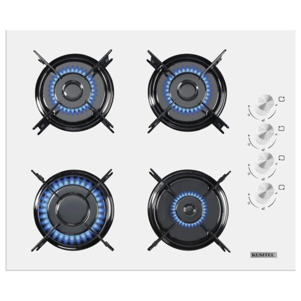 Kumtel Home Basic Beyaz Cam Ankastre Set A+ Enerji Sınıfı Modern Tasarım 4 Ocak Gözü