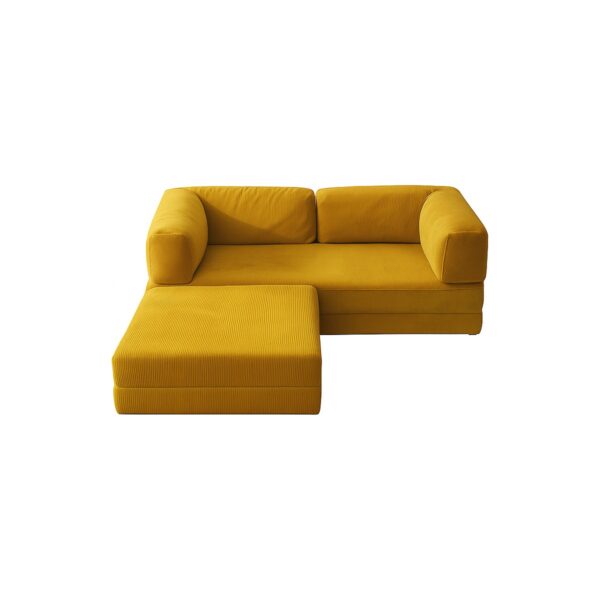 MONAMI Dechome Yeny Fitilli Kadife | Köşe Koltuk | 160X160 Köşe Takımı | Modüler Köşe Takımı | Yataklı L Koltuk | Fitilli Kadife