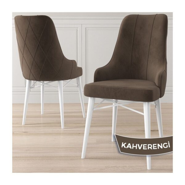 Concept Kar Serisi, 80X132 Açılabilir Mdf Mutfak Masa Takımı, Beyaz Masa 6 Sandalye