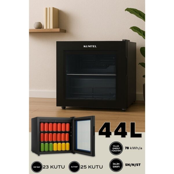 KUMTEL 44L HMB-60 Mini Buzdolabı E Enerji Sınıfı Siyah Renk Büro Tipi Kullanım İçin