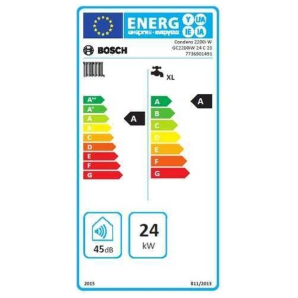 Bosch Condense 2200iW 24 kW Yoğuşmalı Bacalı Kombi Enerji Tasarruflu Çevre Dostu Isıtma Sistemi