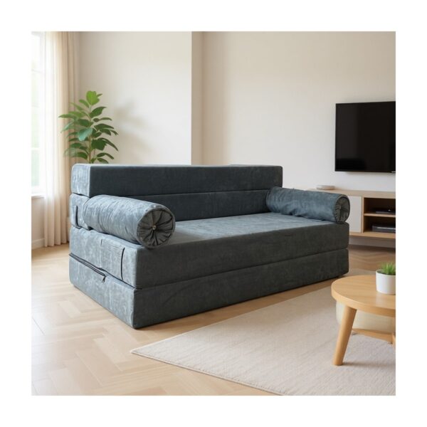 Minness Katlanır Koltuk Yataklı Açık Gri Mikrofiber Kumaş 120*200 cm Ergonomik Tasarım