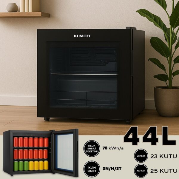 KUMTEL 44L HMB-60 Mini Buzdolabı E Enerji Sınıfı Siyah Renk Büro Tipi Kullanım İçin