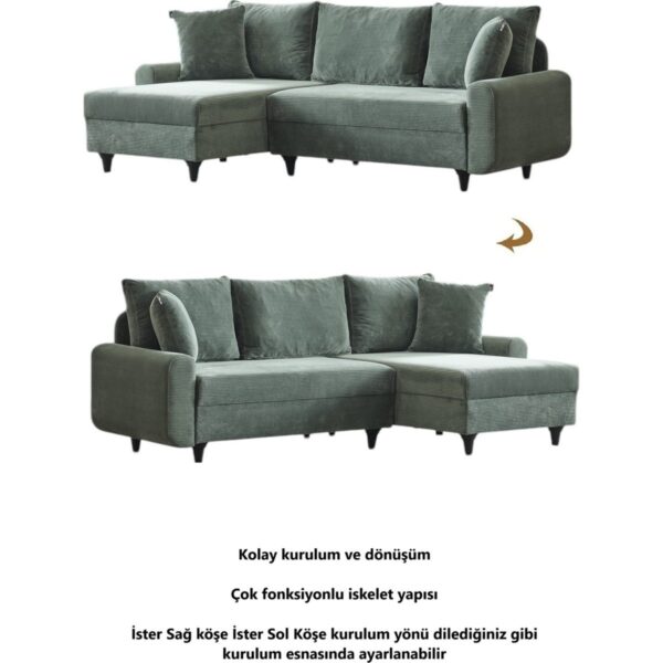 Corner Flavia Köşe Takımı Puflu