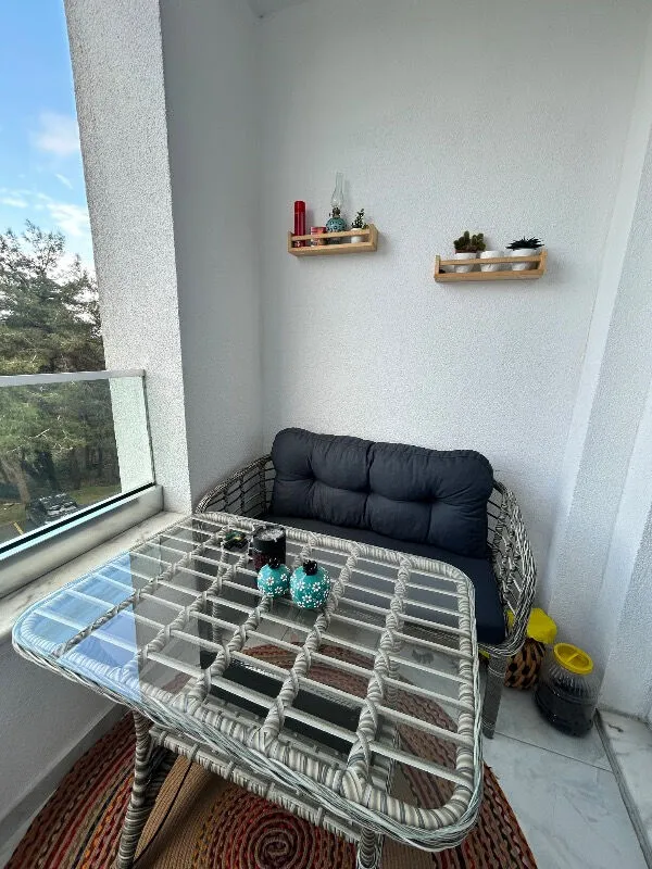 Kartepe 2 1 1 Rattan Bahçe Balkon Takımı,kahve Örgü/krem Kumaş