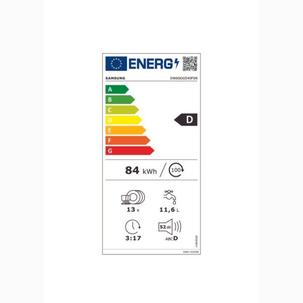 Samsung DW60DG540FSRTR 4 Programlı D Enerji Sınıfı Bulaşık Makinesi