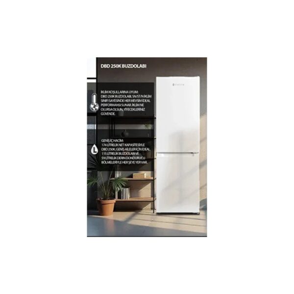 Dijitsu DBD250 E 174 lt Statik Kombi Buzdolabı Beyaz Renk Sessiz Çalışma