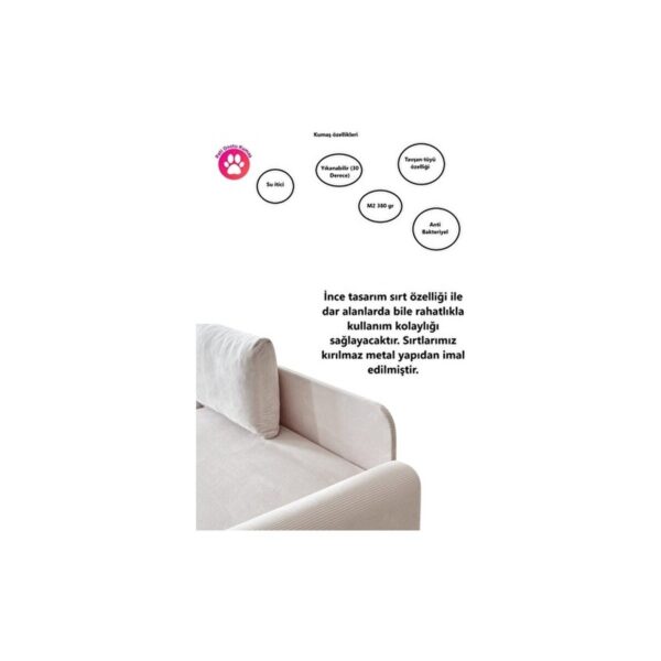 Corner Flavia Modern Köşe Takımı Ekru Kadife Malzeme Orta Sert Oturum 230 cm Genişlik