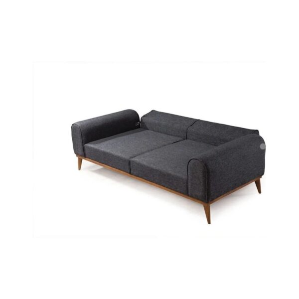 Rupon 3+3+1+1 Koltuk Takımı Antrasit Keten Kumaş Orta Sert Modern Tasarım 224 cm