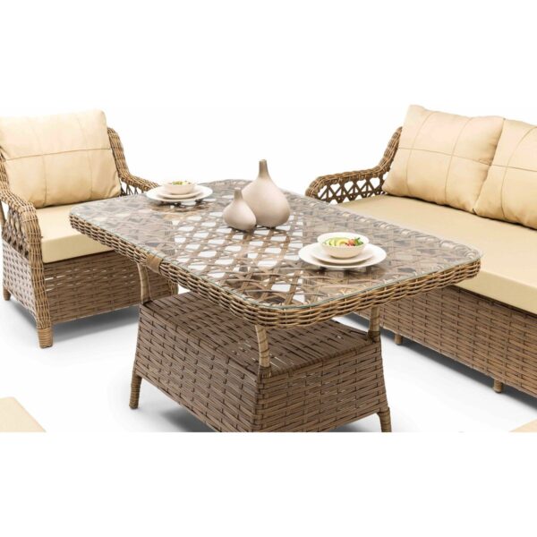 Hier Zen Rattan Puflu Bahçe Balkon Mobilyası